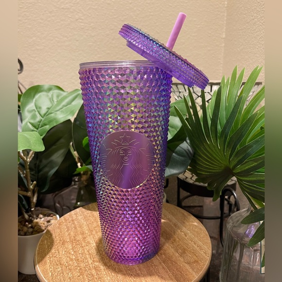 Starbucks 2022 Target Purple Rainbow Oil Slick Studded Venti Tumbler Cold Cup - Picture 11 of 11